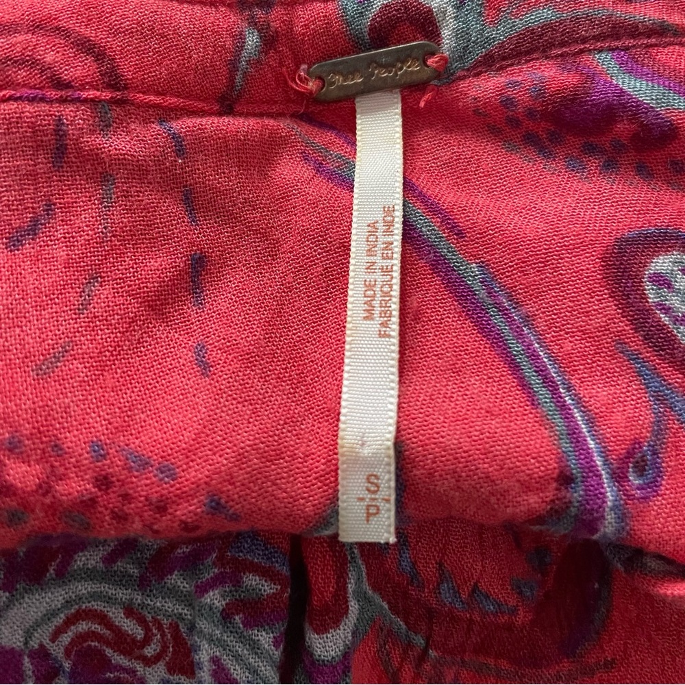 Free People Womens Just the Two of Us Balloon Sleeve Tunic Top Mini Dress Small - Picture 2 of 12